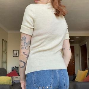 Thrifted crème cardigan. Super flattering.